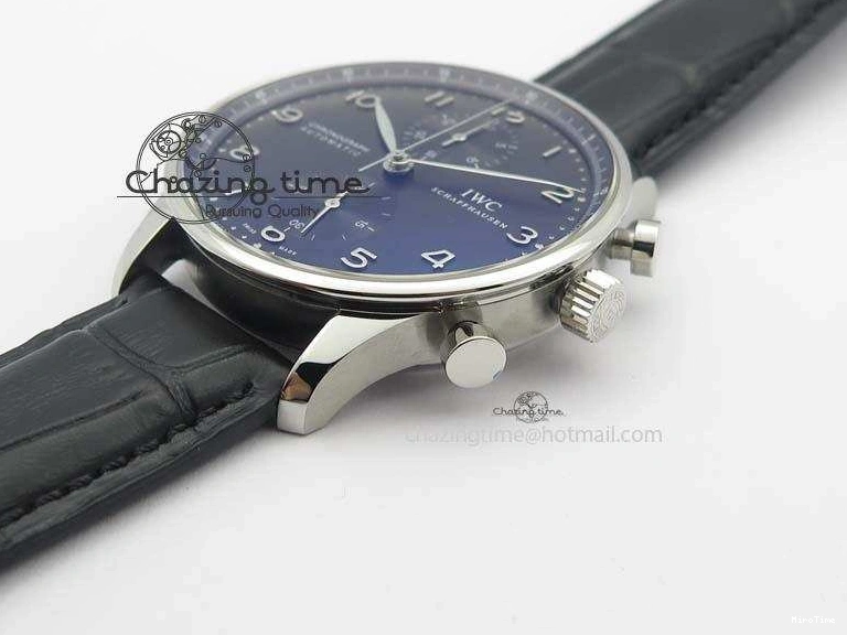 MIROTIME 0122 Reliable Portuguese IW371447 ZF 1:1 Best Edition SS Black Dial On Black Leather Strap A79350 V 7274
